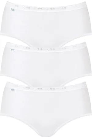 Sloggi Basic+ Maxi White Briefs 3 Pack AU 18