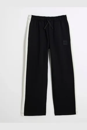 River Island Black Boys Panel Straight 100% Cotton Joggers 9