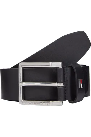 Tommy Hilfiger Black Oliver Adjustable Leather Belt 42W x 31L (UK 42 R)