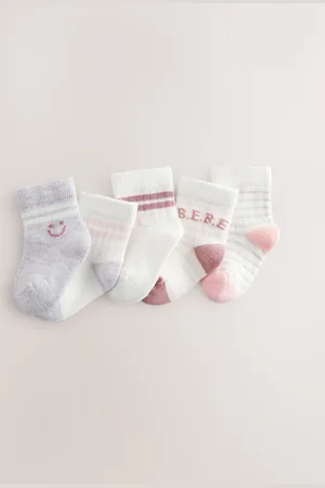Next Pink Stripe Baby Socks 5 Pack (0mths-2yrs) 1