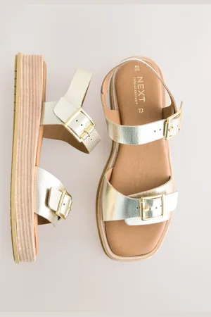 Next Gold Standard/Wide Fit Forever Comfort Double Buckle Flatform Sandals AU 6 (EU 37)