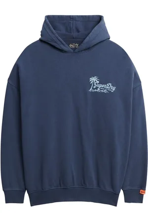 Superdry Blue Oversized Lo-Fi Outdoor 100% Cotton Hoodie AU 14