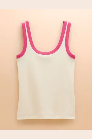 Joules Sofia Cream Ribbed Vest 22