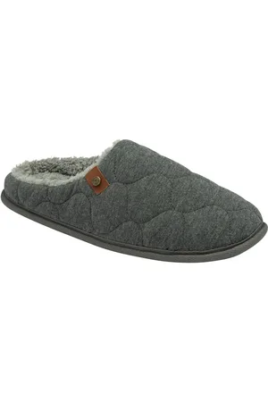 Dunlop Grey Mens Quilted Mule Slippers AU 11 (EU 46)
