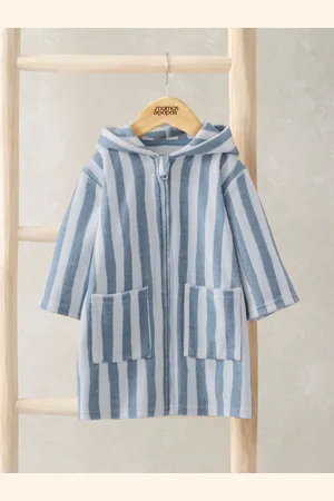 Mamas & Papas Blue Striped Zip Towelling Poncho 9