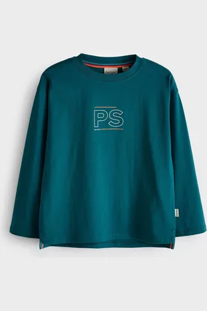Paul Smith Boys Oversized Teal Blue Long Sleeve Iconic Print T-Shirt 9