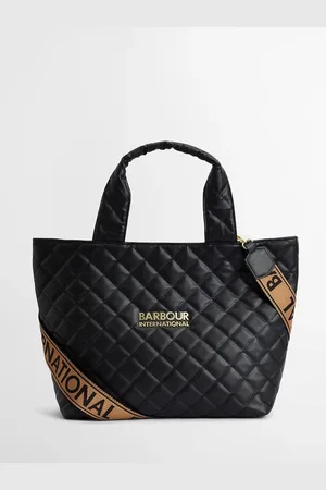 Barbour Battersea Quilted Black Tote Bag One