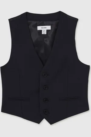 Reiss Navy Hope Wool-Blend Single-Breasted Waistcoat 11