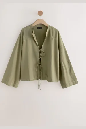 Next Olive Green Linen Cover-Up L