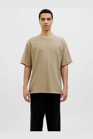 JACK & JONES Cream 100% Cotton Combed Jersey Crew Neck T-Shirt S