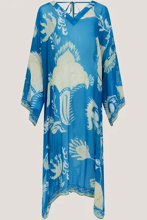 Monsoon Blue Amisha Ornate Print Kaftan One