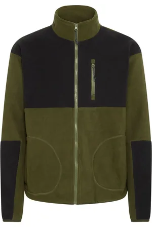 Blend Green Colour Block Zip Through Fleece XXL