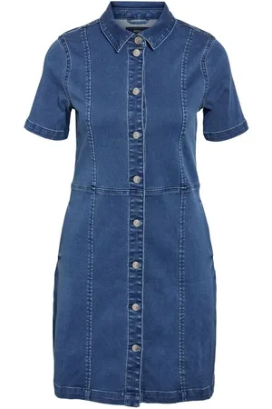 Noisy May Short Sleeve Denim Shirt Dress AU 12