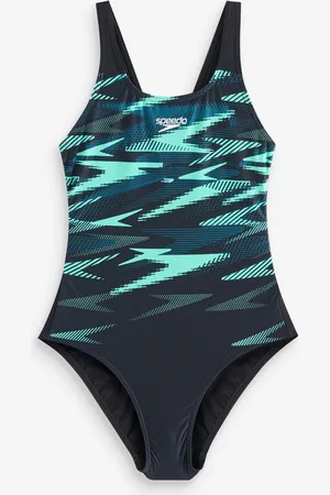 Speedo Green Hyperboom Placement Muscleback Swimsuit AU 10