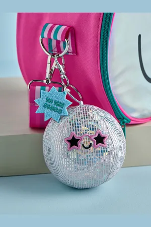 Next Silver Disco Ball Cute Plush Keyring Bag Charm One