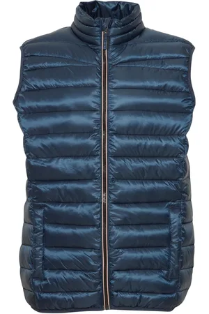 Blend Navy Blue Metallic Coated Gilet L
