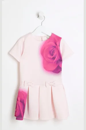 River Island Girls Rose Drop Waist Scuba Dress 3