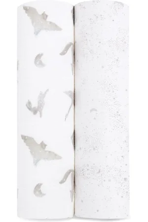 Aden + Anais White Organic Cotton Muslin Blankets 2 Pack One