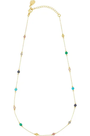 ESTELLA BARTLETT Pale Gold Tone Amazonite Paperlink Luck Necklace One