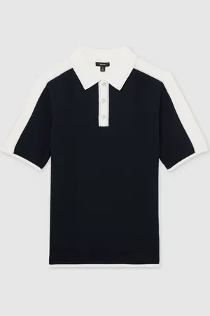 Reiss Pentel Colour-Block Knit Polo Shirt L