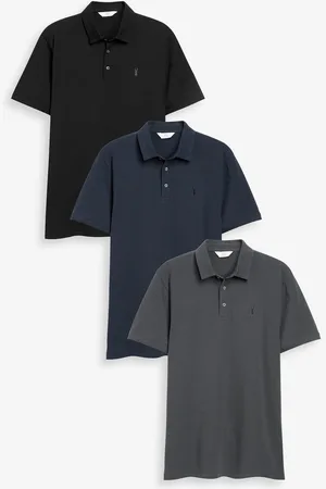 Next Regular Fit Short Sleeve Jersey Polo Shirts 3 Pack XXL