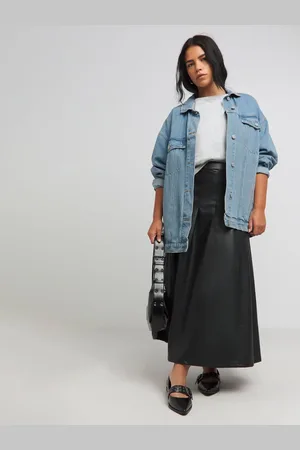 Simply Be PU Pleated Midaxi Skirt AU 14