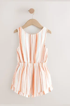 Next Orange Stripe Bow Detail Playsuit (3-16yrs) 110116cm