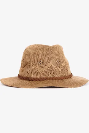 Barbour Beige Flowerdale Crochet Trilby Summer Hat L