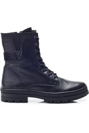 Moda In Pelle Odcombe Elastic Top Lace Up Biker Boots AU 8 (EU 39)