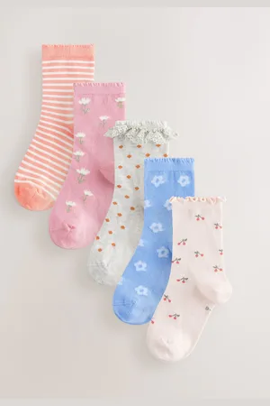 Next Multi 5 Pack Cotton Rich Ruffle Ankle socks 12.5-3.5