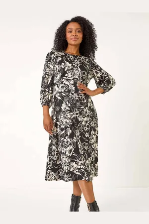 Roman Petite Floral Stretch Midi Dress AU 18