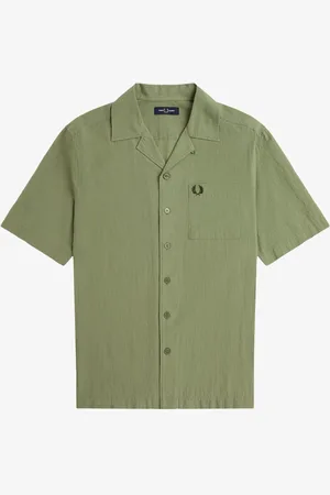 Fred Perry Crepe Textured Short Sleeve Resort Shirt large