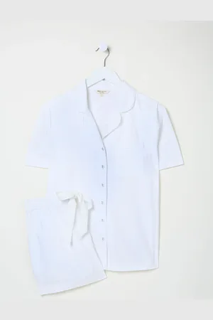 Fat Face FatFace White Textured Pyjama Shorts Set XXL