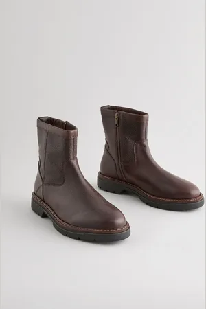 Next Brown Leather Pull On Boots AU 8 (EU 42)