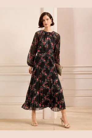Love & Roses Floral Print Midi Dress AU 12