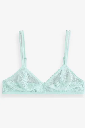 Calvin Klein Sky Blue Sheer Marquisette Lace Unlined Triangle Bra small