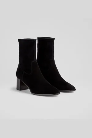 LK Bennett Black Harp Block Heel Stretch Ankle Boots AU 11 (EU 42)
