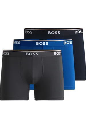 HUGO BOSS Blue/White Power Stretch Cotton 3 Pack Boxers L