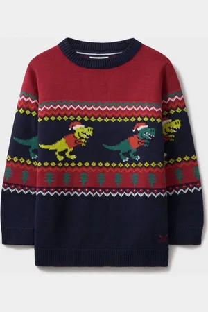 J.Crew Blue Dinosaur Fairisle Pattern Jumper 8
