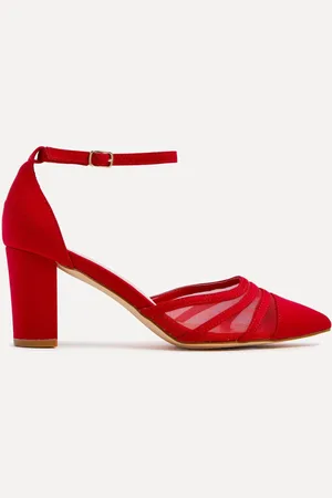 Linzi Tasha Scuba Block Court Heels With Mesh Front Detail AU 8 (EU 39)