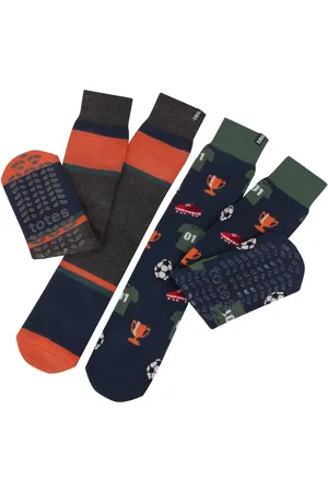 Totes Blue Mens Original Winter Slipper Socks 2 Pack One