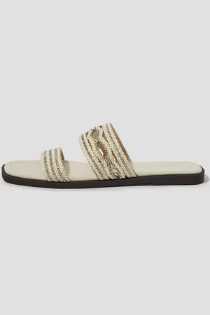 Monsoon Cream Macy Diamante Strap Slide Sandals AU 11 (EU 42)