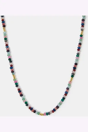 Accessorize Gold 14ct Plated Beaded Necklace One