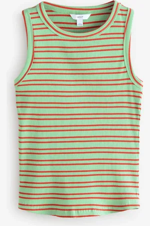 Next Red/Green Ribbed Racer Tank Vest Sleeveless Top AU 22