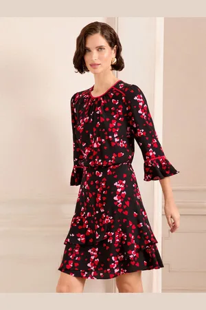 Love & Roses Flute Sleeve Mini Dress AU 16