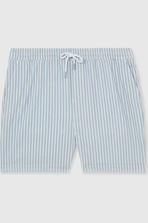 Reiss Bay Seersucker Stripe Swim Shorts L