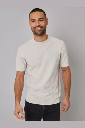 Threadbare Natural Textured Front Knitted T-Shirt M