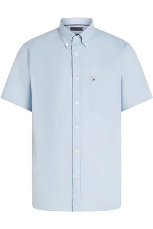 Tommy Hilfiger Regular Fit Seersucker Short Sleeve 100% Cotton Shirt L
