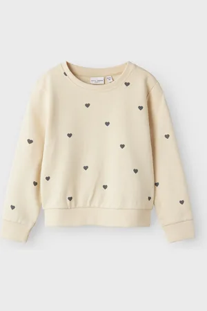 NAME IT Cream Heart Printed 100% Cotton Sweatshirt 5 Years (110cm)
