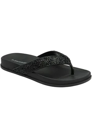 Dunlop Black Toe-Post Sandals AU 6 (EU 37)